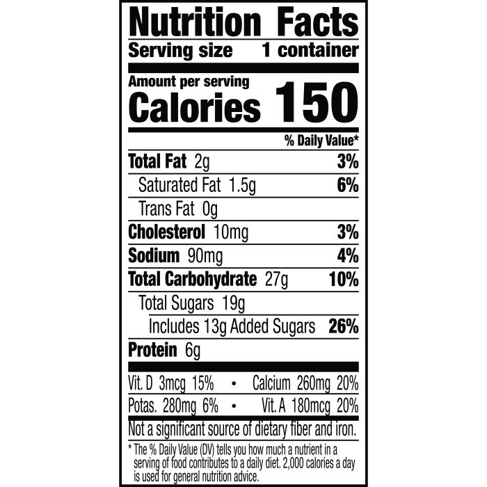 Yoplait yogurt nutrition facts