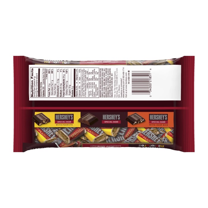 Chocolate bar label nutrition hershey meijer hersheys almonds oz milk giant