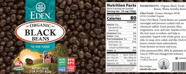 Canned black beans nutrition facts